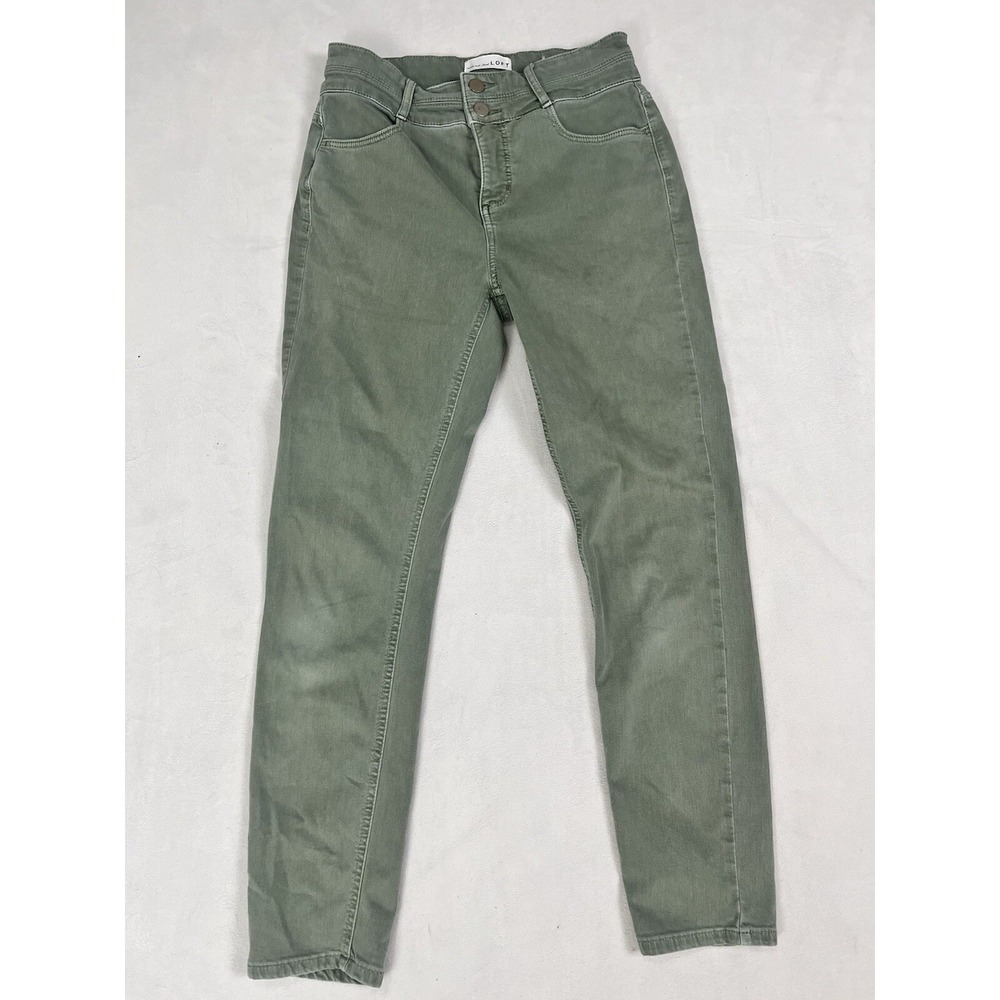 Ann Taylor Loft Jeans Womens Sage Green Denim Stretch High Waist Skinny  Sz 4